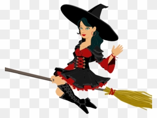 Witch On Broom Clipart