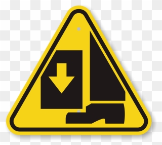 International Crushing Of Toes/foot Hazard Iso Sign, - Foot Crush Warning Label Clipart