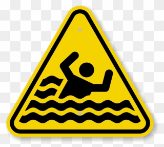Caution Triangle Symbol - Risk Of Drowning Sign Clipart
