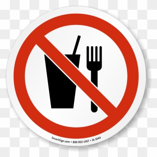 Transparent Caution Sign Clipart - No Eating Or Drinking Symbol - Png Download