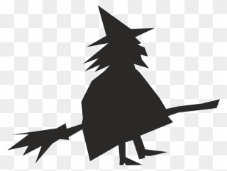 Broom Witchcraft Silhouette Clip Art - Witch On Broomstick Clipart - Png Download