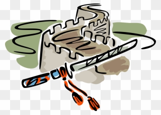Vector Illustration Of The Great Wall Of China Fortification Clipart