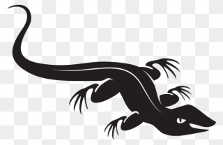 Black Lizard Silhouette - Illustration Clipart