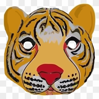 Tiger Face Cartoon Mask Clipart