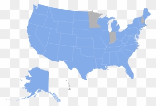 United States Grey Map - Stater I Usa Med Dødsstraff 2017 Clipart