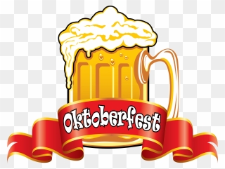 Oktoberfest Cuisine German With Beer Glassware Banner - Transparent Cartoon Oktoberfest Clipart