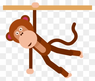 Monkey Animal Clipart - Scimmia Appesa A Un Ramo Disegno - Png Download