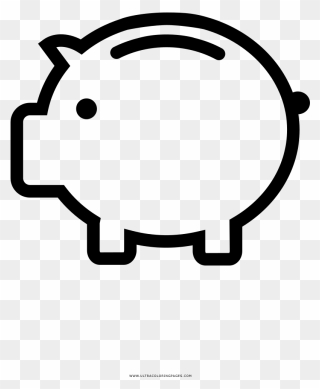 Piggy Bank Coloring Page - Icon Piggy Bank Png Clipart