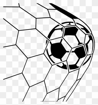 Goal Coloring Page - Soccer Ball Goal Png Transparent Clipart