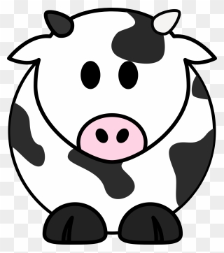 Cute Cow Clipart Black And White - Png Download