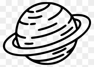 Planet Saturn - Saturn Clipart Black And White - Png Download