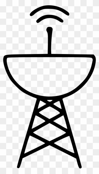 Radar Satellite Dish Antenna Radio Signal Wave - Transmitter Icon Clipart