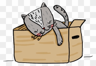 Sleeping Cat Box Home Sleep Animal Illüstration Cat Clipart
