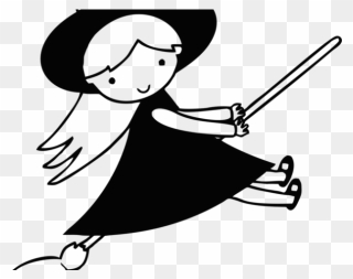 Cartoon Witch Cliparts - Clipart Witch Flying - Png Download