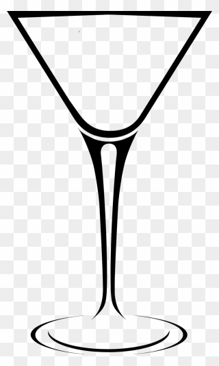 Transparent Martini Black And White Champagne Stemware - Clip Art Champagne Glass - Png Download