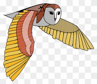 Owl In Flight Clipart - Png Download