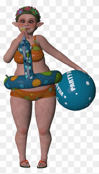 Gambar Wanita Bikini Dengan Bola Pantai Clipart