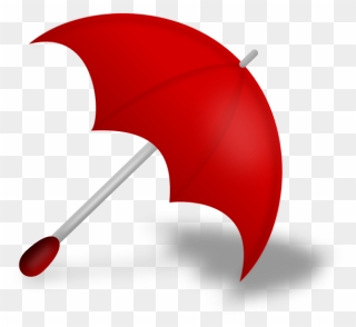 Vector Image Of Red Umbrella With Shadow - Clip Art Red Objects - Png Download