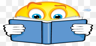 Reading Books In Book Bags Will Go Home Every Day - Emoji Reading A Book Clipart