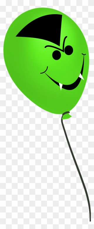 Green Vampire Balloon For Halloween - Smiley Clipart