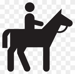 Horse&rider Equestrianism Trail Riding Clip Art - Stick Figure Riding A Horse - Png Download