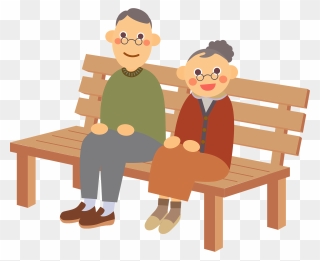 Cartoon Sitting On Bench Chair Png Clipart