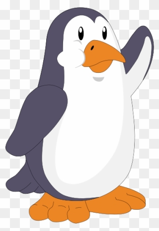 Free Clip Art "tux Asleep - Penguin Waving By Animation - Png Download