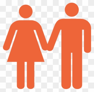 Man And Woman Bathroom Silhouette Clipart