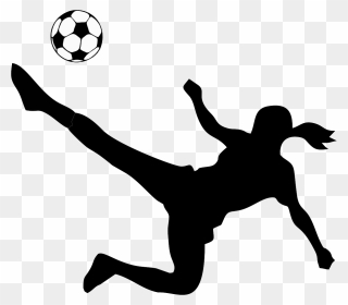Football Player The James Young High School Women"s - Girl Kicking Soccer Ball Clip Art - Png Download