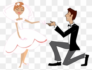 Romantic Time Couple Romance - Bride And Groom Clipart