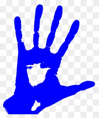 Blue Left Hand - Left Handed Png Clipart