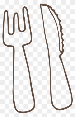 Knife And Fork Drawing - Food Clipart