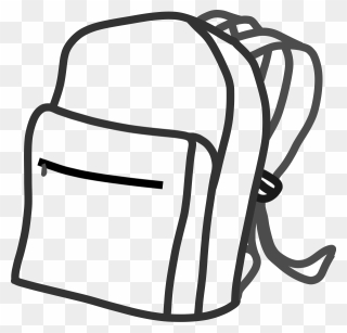 Clipart Black And White School Picture Royalty Free - School Bag Outline - Png Download