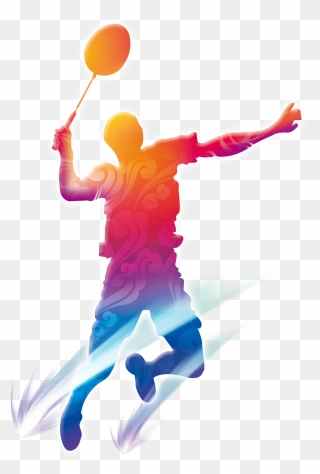 Of Silhouettes Badminton Playing People Free Hd Image Clipart