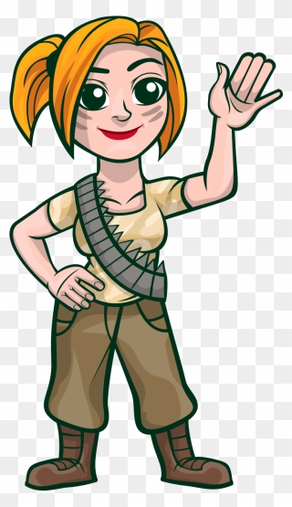 Drawn Soldier Girl - Female Soldier Clipart Png Transparent Png
