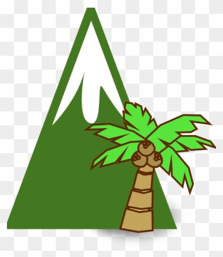 Transparent Moutain Clipart - Coconut Tree Drawing - Png Download