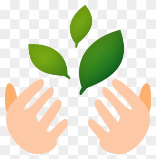Hands Green Leaves Clipart - 手 と 手 イラスト 無料 - Png Download