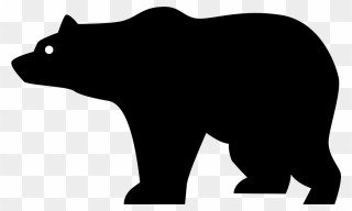 Realistic Clipart Black Bear - Bear Side View Silhouette - Png Download