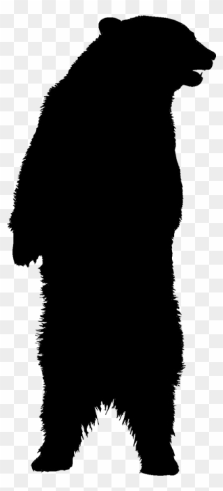American Black Bear Silhouette Clip Art - Standing Bear Silhouette Clip Art - Png Download