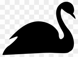 Black Swan Silhouette Drawing Clip Art - Black Swan Animal Silhouette - Png Download