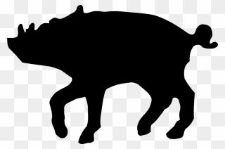 Wild Boar Clip Art Silhouette Portable Network Graphics - Png Download