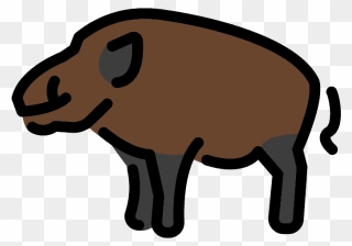 Boar Emoji Clipart - Wild Boar - Png Download