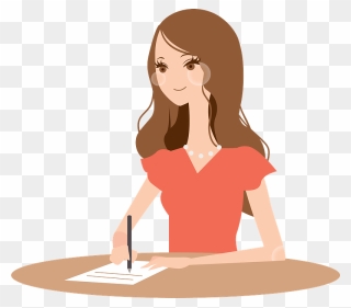 Woman Writing Letter Clipart - Woman - Png Download