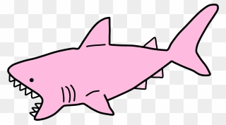 #shark #pink #pastel #light #cute #animal #water #teeth - Cute Pink Shark Clipart
