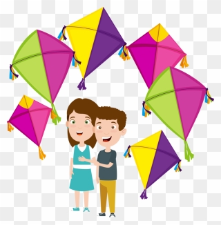 Transparent Makar Sankranti Line Kite Child For Happy - Happy Makar Sankranti Clipart - Png Download