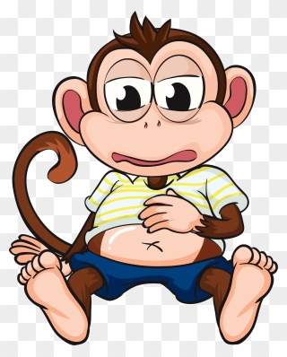Clipart Child Diving - Funny Monkey Cartoon - Png Download