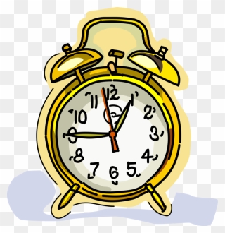 Vector Illustration Of Alarm Clock Ringing Its Morning - Time Out Cards For Students Clipart