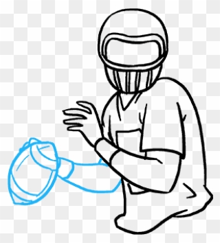 Drawing Of A Football Player - Drawing Clipart