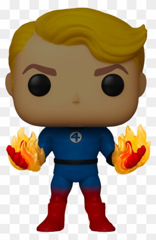 Human Torch With Flames Glow Us Exclusive Pop Vinyl - Human Torch Fantastic Four Funko Pop Clipart