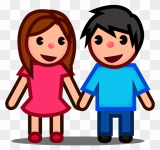 Woman And Man Holding Hands Emoji Clipart - Boy And Girl Emoji Png Transparent Png